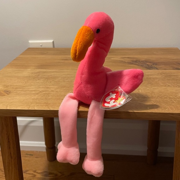 Ty Beanie Babies Pinky Flamingo Pink 1995 – New Tag Protector VINTAGE - Picture 8 of 8